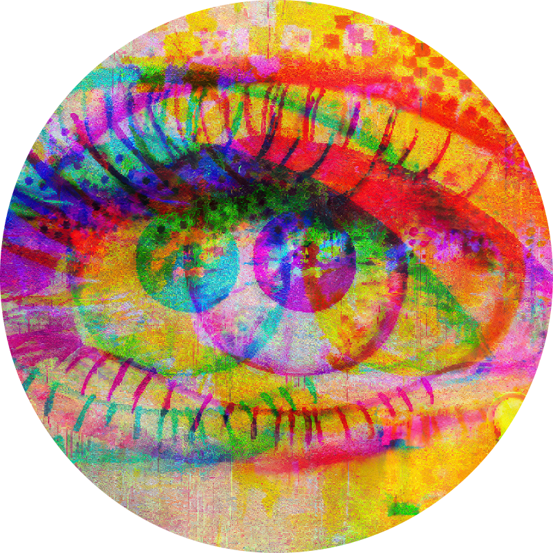 Eye Circle Colorful abstract eye artwork — TBX visual identity